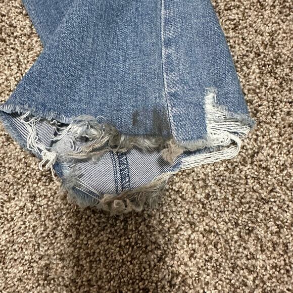 FLYING MONKEY Women's Frayed Hem Straight Leg Jeans Size 28 In Light Blue - Picture 10 of 16